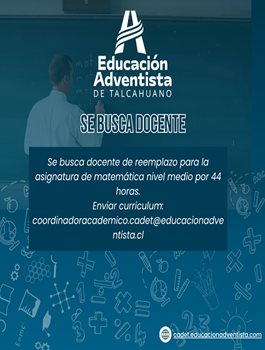 Se Busca Docente Reemplazo Matemática