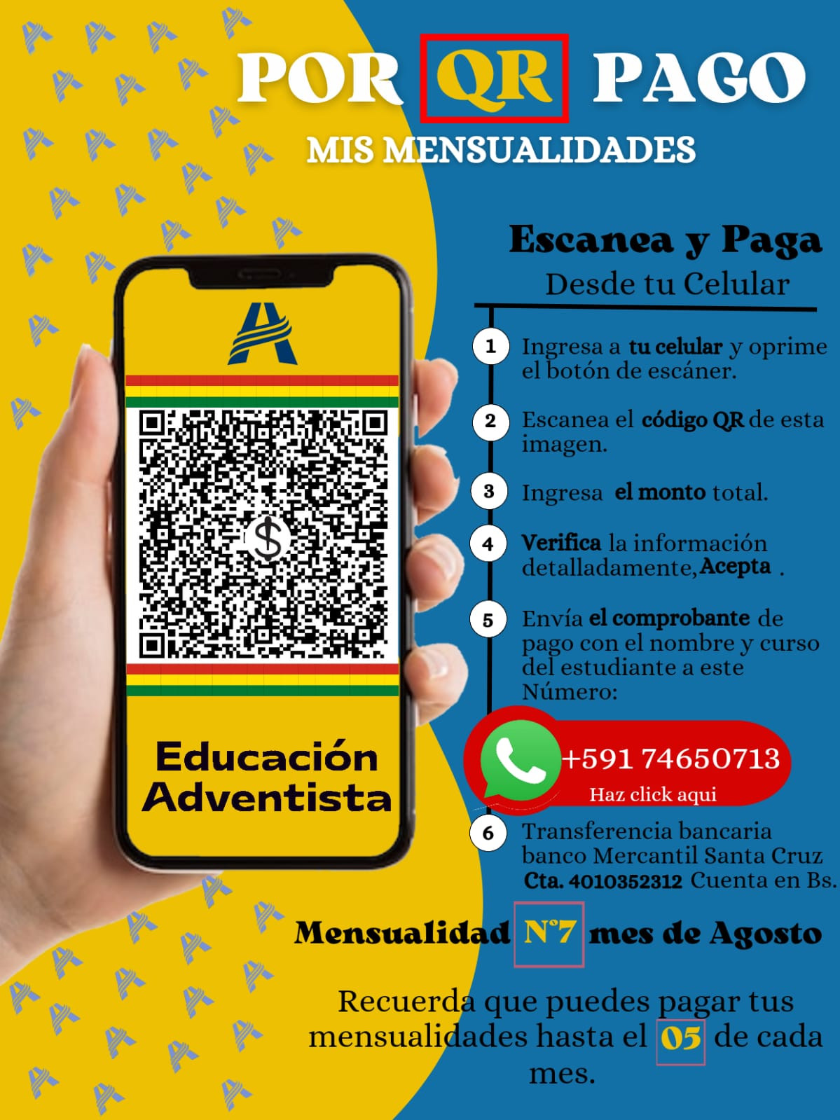 MENSUALIDAD MES DE AGOSTO