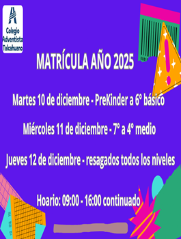 Matrícula año 2025