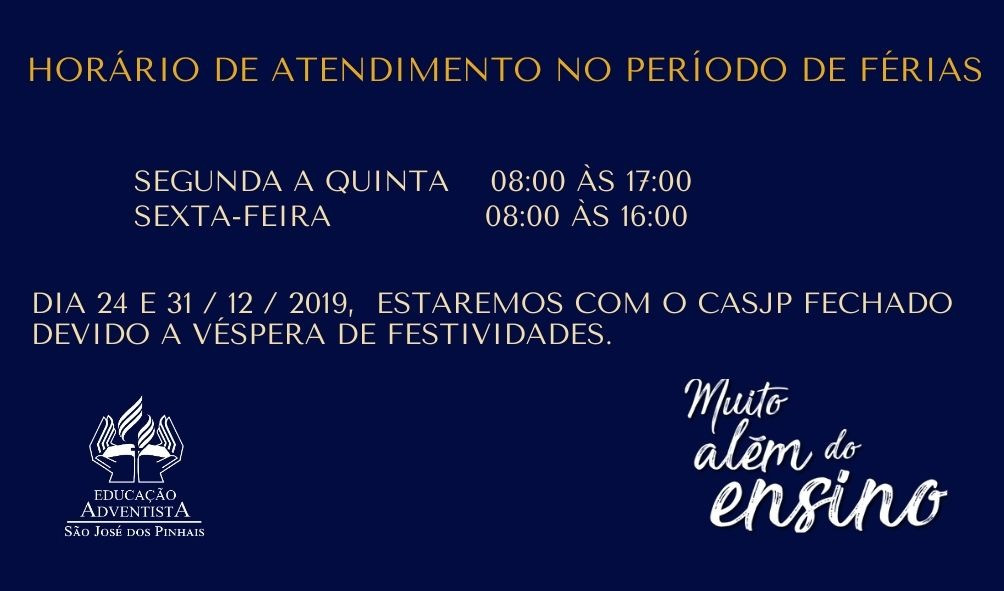 Expediente de férias CASJP !