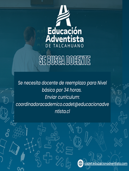Se busca docente de reemplazo nivel básico