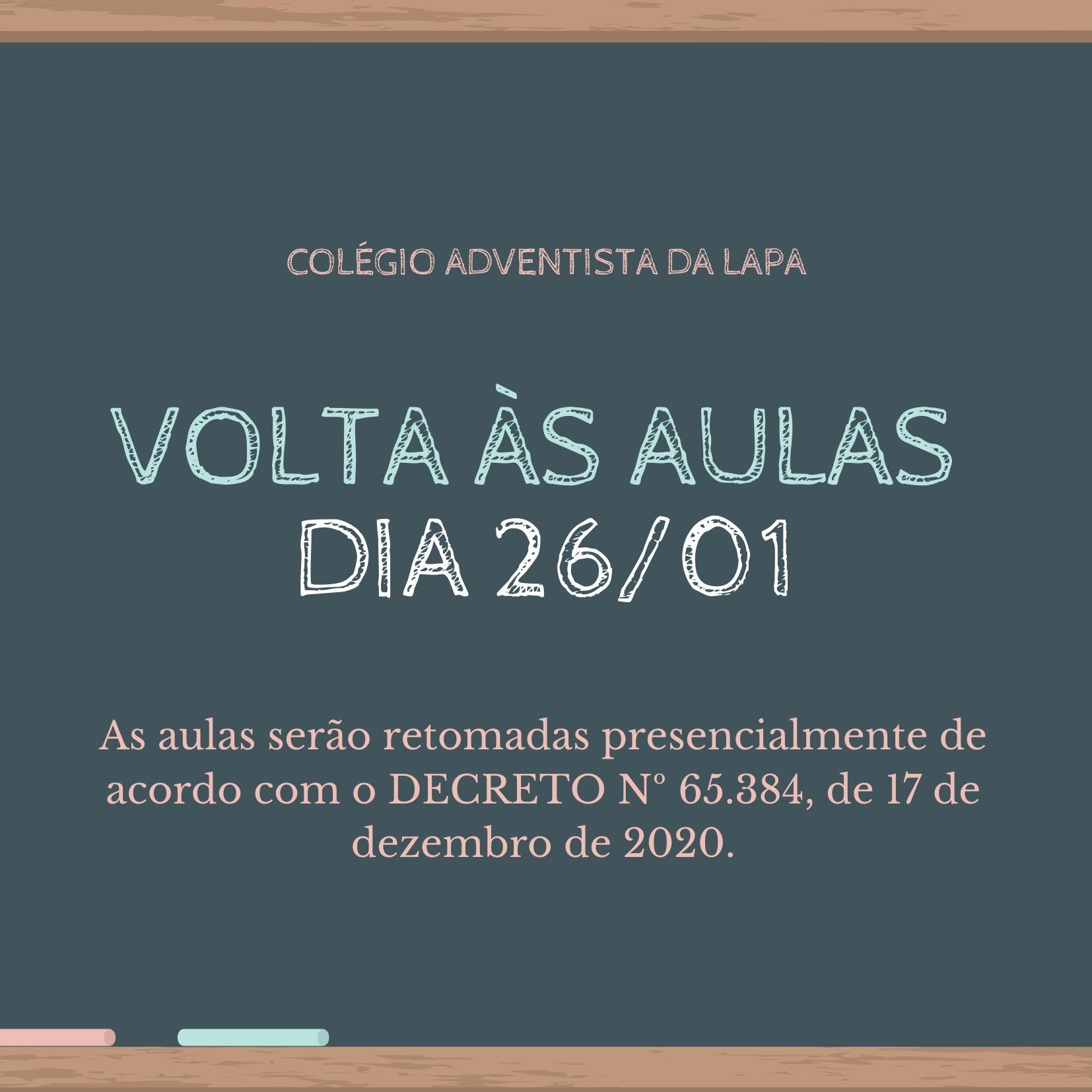 COMUNICADO - VOLTA ÀS AULAS